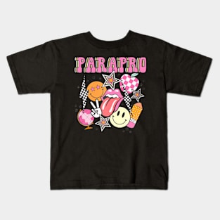 Groovy Parapro Retro Paraprofessional Back To School Kids T-Shirt